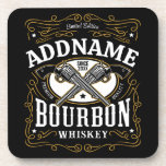 Personalized Bourbon Vintage Guns Whiskey Label Coaster<br><div class="desc">Old Whiskey Label Personalized Vintage Revolvers Gun Bourbon Liquor Bar design...   Customize with your Name or Custom Text!</div>