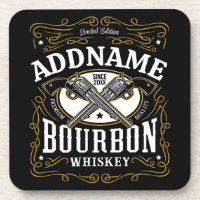 Personalized Bourbon Vintage Guns Whiskey Label
