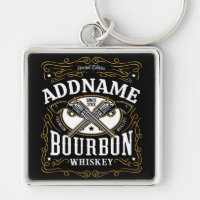 Personalized Bourbon Vintage Guns Whiskey Label