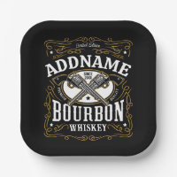 Personalized Bourbon Vintage Guns Whiskey Label