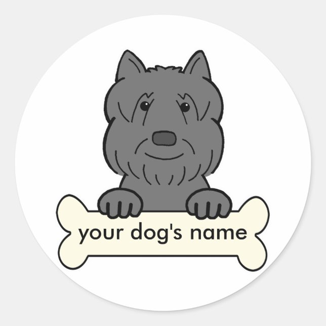 Personalized Bouvier des Flandres Classic Round Sticker (Front)