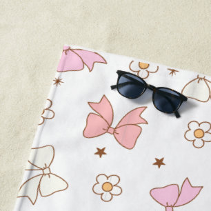 Personalized Bow Beach Towel for Kids & Adults 