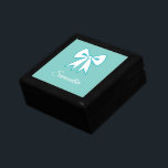 Personalized Bow Jewellery Keepsake Box<br><div class="desc">The design is from original art.</div>