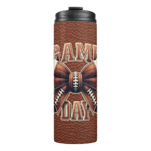 Personalized Bow Mama Football Season Game Day Thermal Tumbler