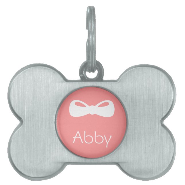 Personalized Bow Pet Tag (Front)