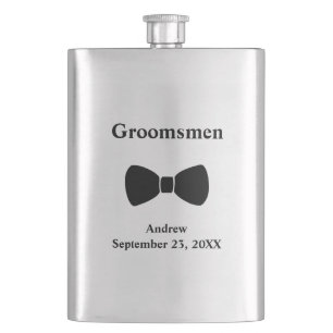 Personalized Bow Tie Groomsmen gift Hip Flask