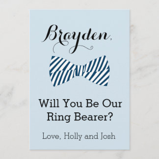 Personalized Bow Tie Ring Bearer Proposal Card