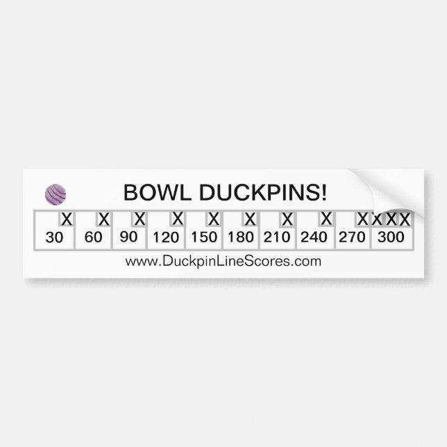 Personalized Bowl Duckpins Bumper Sticker (Front)
