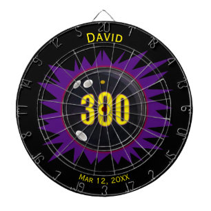 Personalized Bowling 300 Perfect Game Dart Board
