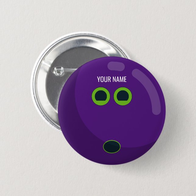 Personalized Bowling Ball Custom Colours 2 Inch Round Button (Front & Back)