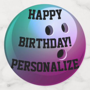 Personalized Bowling Ball Happy Birthday Confetti