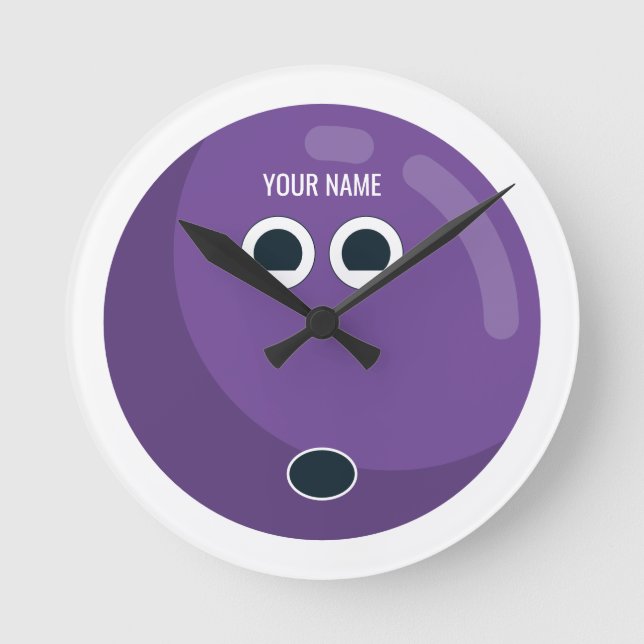 Personalized Bowling Ball Round Clock (Front)