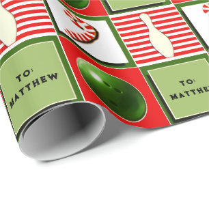 Personalized Bowling Christmas Wrapping Paper