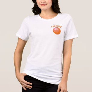 Personalized Bowling Club Team Name Pink Orange Tri-Blend Shirt