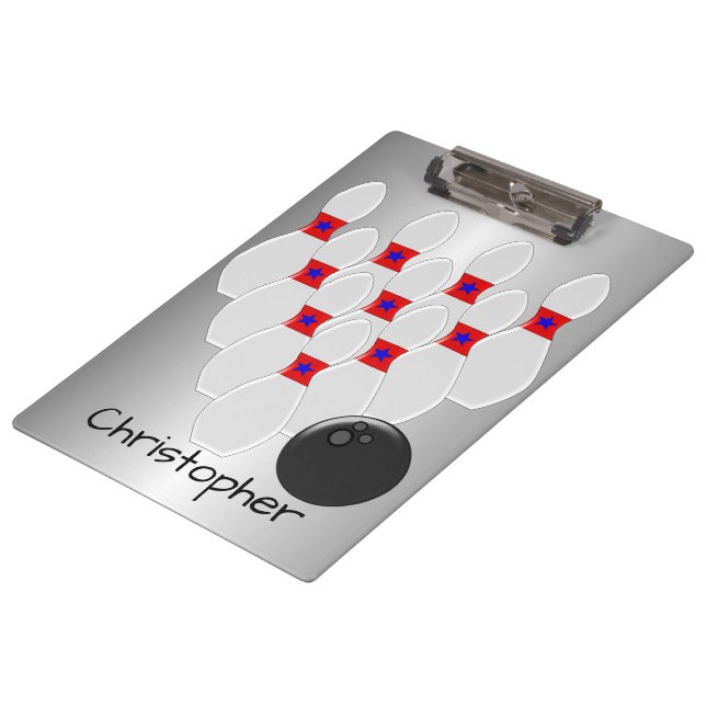 Personalized Bowling Design Clipboard (Angled)