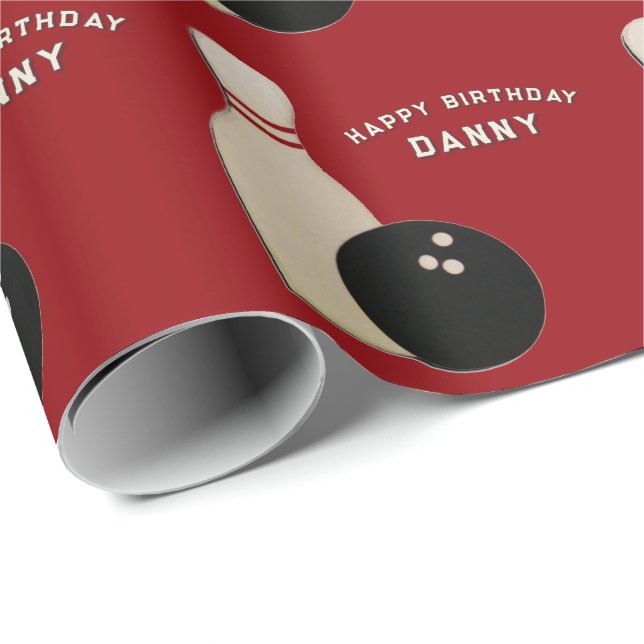 Personalized Bowling Gift Wrapping Paper (Roll Corner)