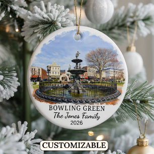 Personalized Bowling Green Ornament, Kentucky Ceramic Ornament