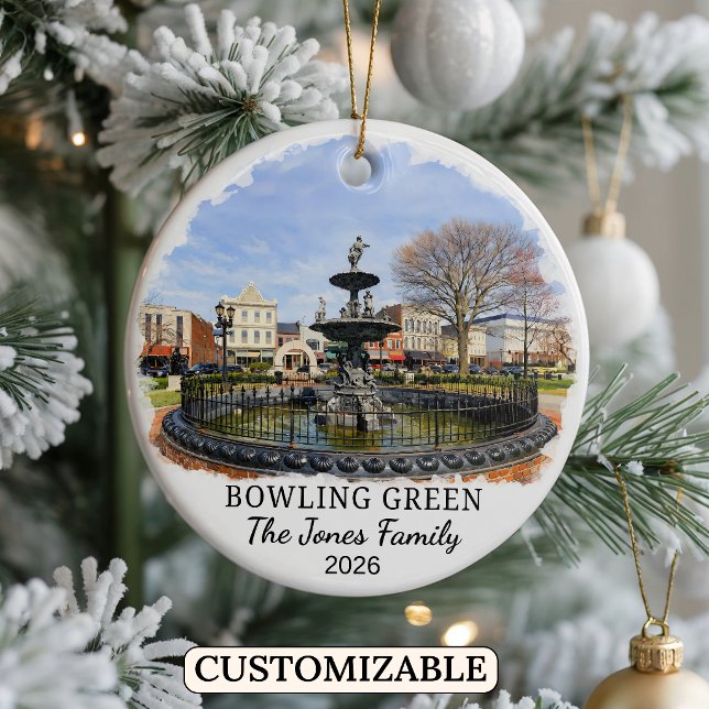 Personalized Bowling Green Ornament, Kentucky Ceramic Ornament (Creator Uploaded)