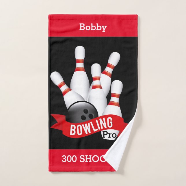 Personalized Bowling Pro Large Bowling Towel (Hand Towel)