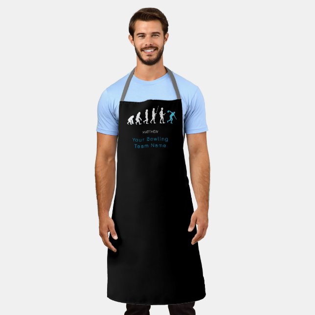 Personalized Bowling Team Evolution  Apron (Worn)