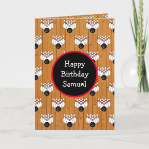 Personalized Bowling Themed Birthday Card