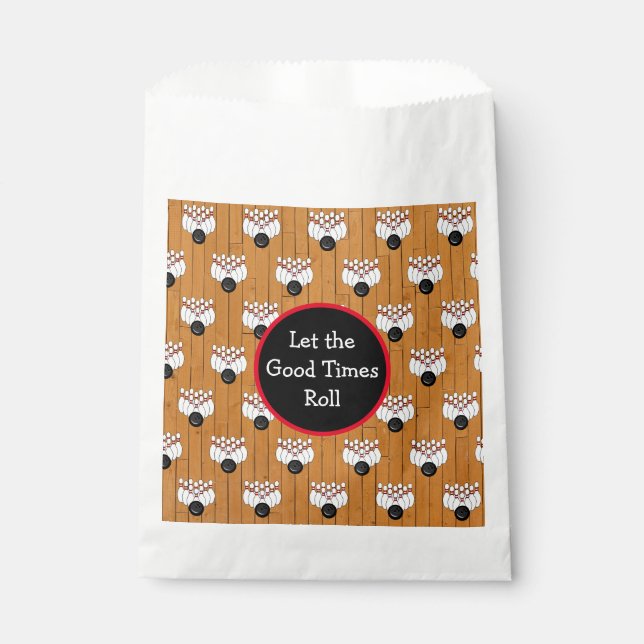 Personalized Bowling Themed Birthday     Favour Bag (Front)