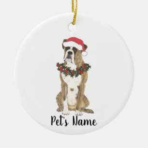 Personalized Boxer (Brindle) Ceramic Ornament