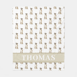 Personalized Boxer (Brindle)  Fleece Blanket