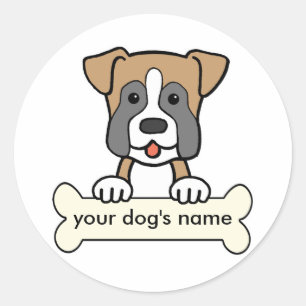 Personalized Boxer Classic Round Sticker