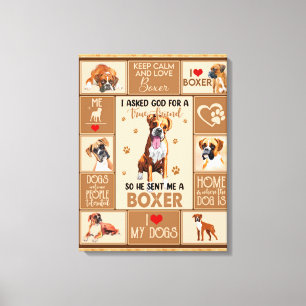Personalized Boxer Dog Blanket, Canvas Print