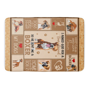 Personalized Boxer Dog Blanket, Dog Lover Gift Bath Mat