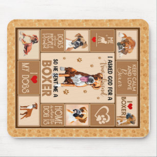 Personalized Boxer Dog Blanket, Dog Lover Gift Mouse Pad