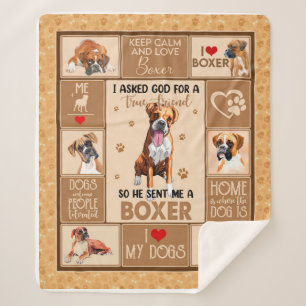 Personalized Boxer Dog Blanket, Dog Lover Gift Sherpa Blanket