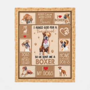 Personalized Boxer Dog Blanket, Fleece Blanket