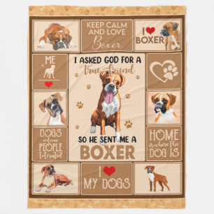 Personalized Boxer Dog Blanket, Fleece Blanket