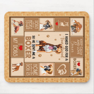 Personalized Boxer Dog Blanket, Mouse Pad