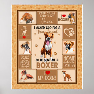 Personalized Boxer Dog Blanket Poster