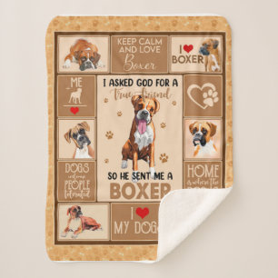 Personalized Boxer Dog Blanket, Sherpa Blanket