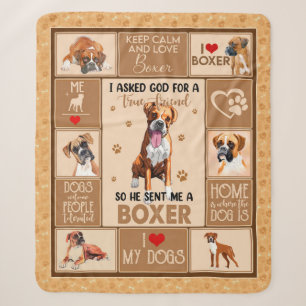 Personalized Boxer Dog Blanket, Sherpa Blanket