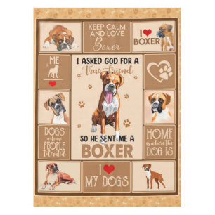 Personalized Boxer Dog Blanket, Tablecloth
