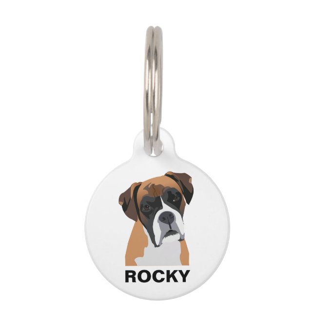 Personalized Boxer Dog Pet Tag (Front)