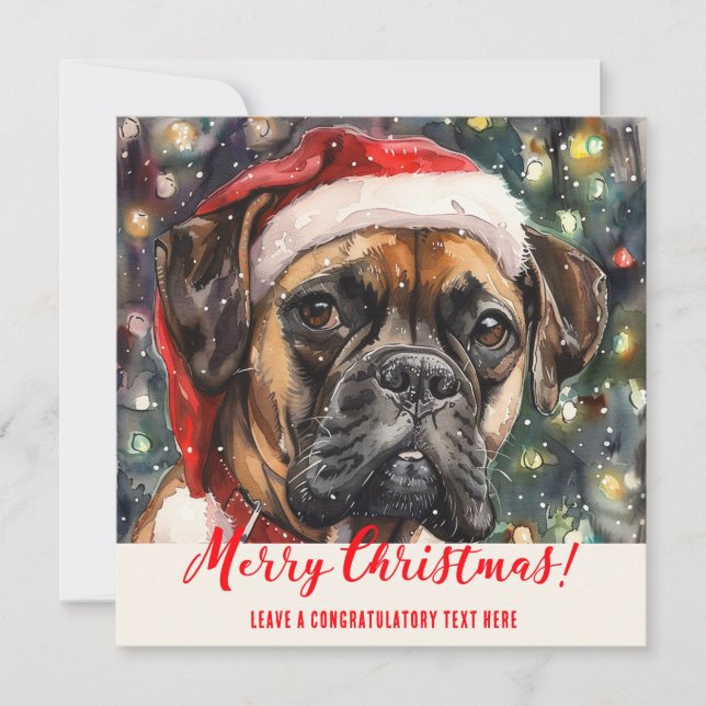 Personalized Boxer Dogs Holiday  Card (Front)