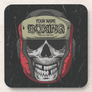 Personalized Boxer Fight Club Skeleton Boxing Gym Coaster