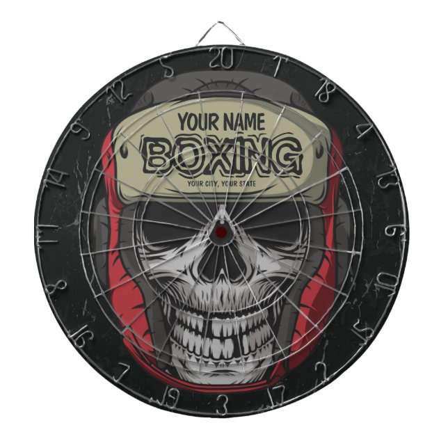 Personalized Boxer Fight Club Skeleton Boxing Gym  Dartboard (Front)