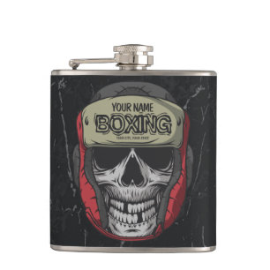 Personalized Boxer Fight Club Skeleton Boxing Gym  Hip Flask
