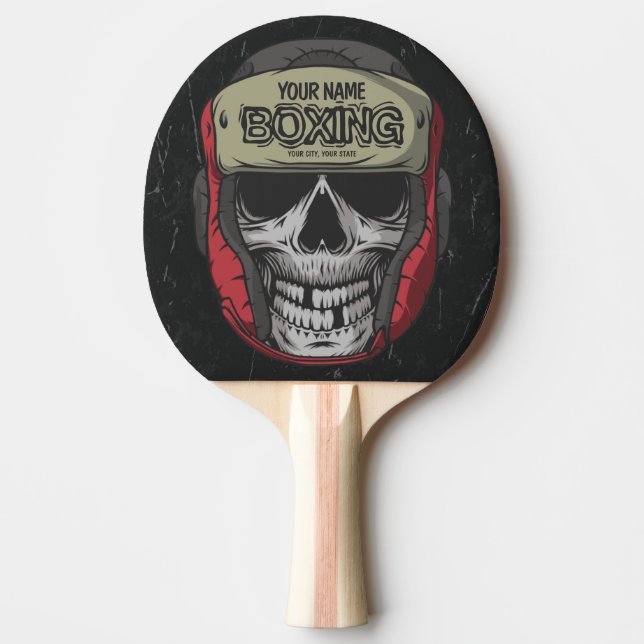 Personalized Boxer Fight Club Skeleton Boxing Gym  Ping Pong Paddle (Front)