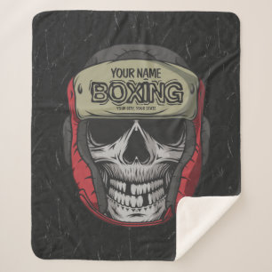 Personalized Boxer Fight Club Skeleton Boxing Gym  Sherpa Blanket
