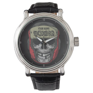 Personalized Boxer Fight Club Skeleton Boxing Gym  Watch