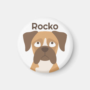 Personalized Boxer Magnet, boxer dog Custom Name Magnet