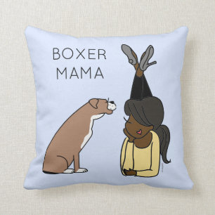 Personalized Boxer Mama Throw Pillow